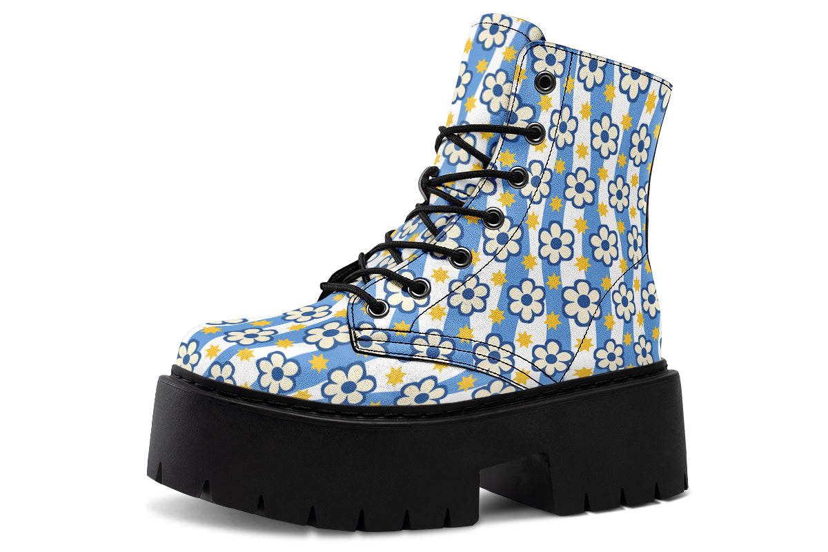 Blue Daisy Stripe