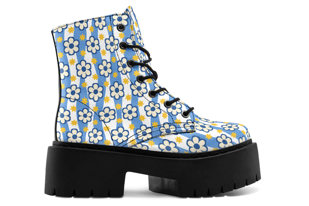 Blue Daisy Stripe