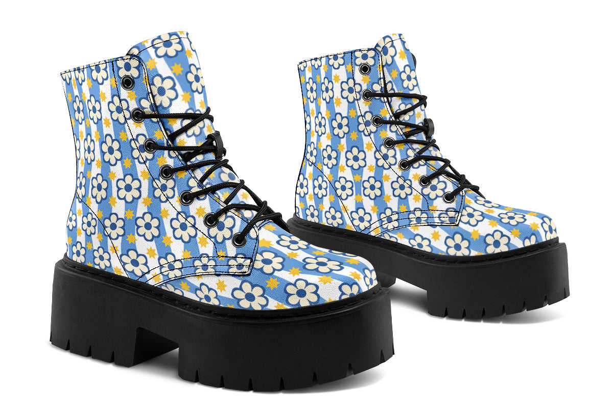 Blue Daisy Stripe