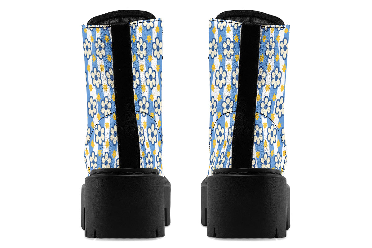 Blue Daisy Stripe