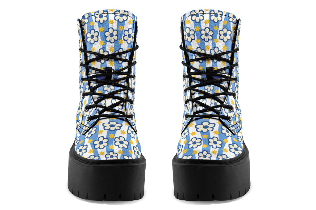 Blue Daisy Stripe