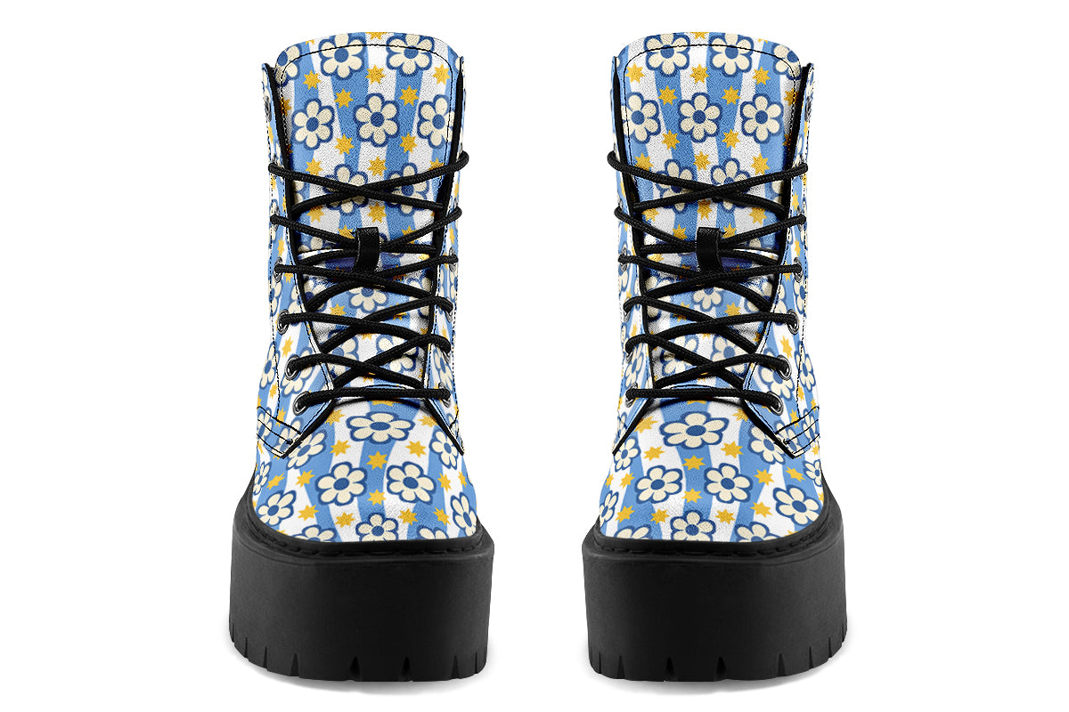 Blue Daisy Stripe