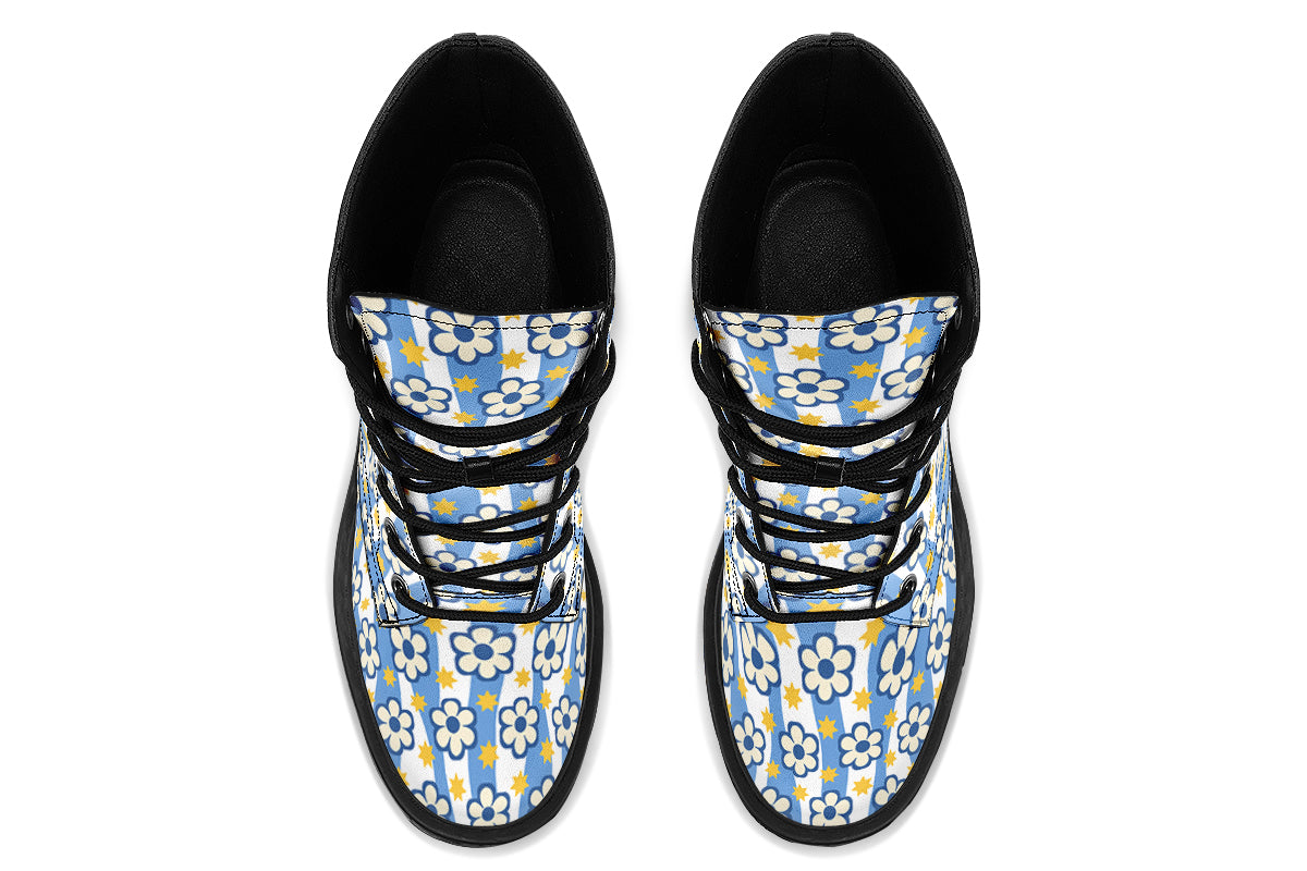 Blue Daisy Stripe