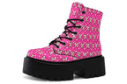 Cream Bows on Hot Pink