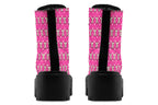 Cream Bows on Hot Pink