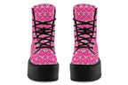 Cream Bows on Hot Pink