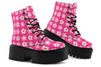 Cream Flowers on Hot Pink