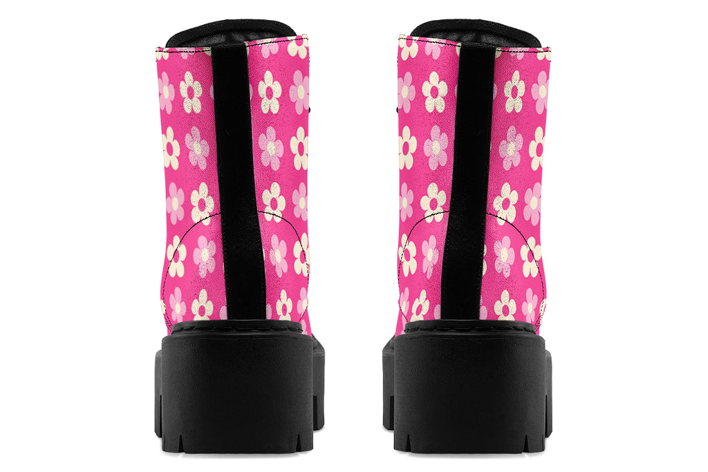 Cream Flowers on Hot Pink