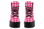 Cream Flowers on Hot Pink