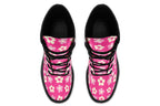 Cream Flowers on Hot Pink