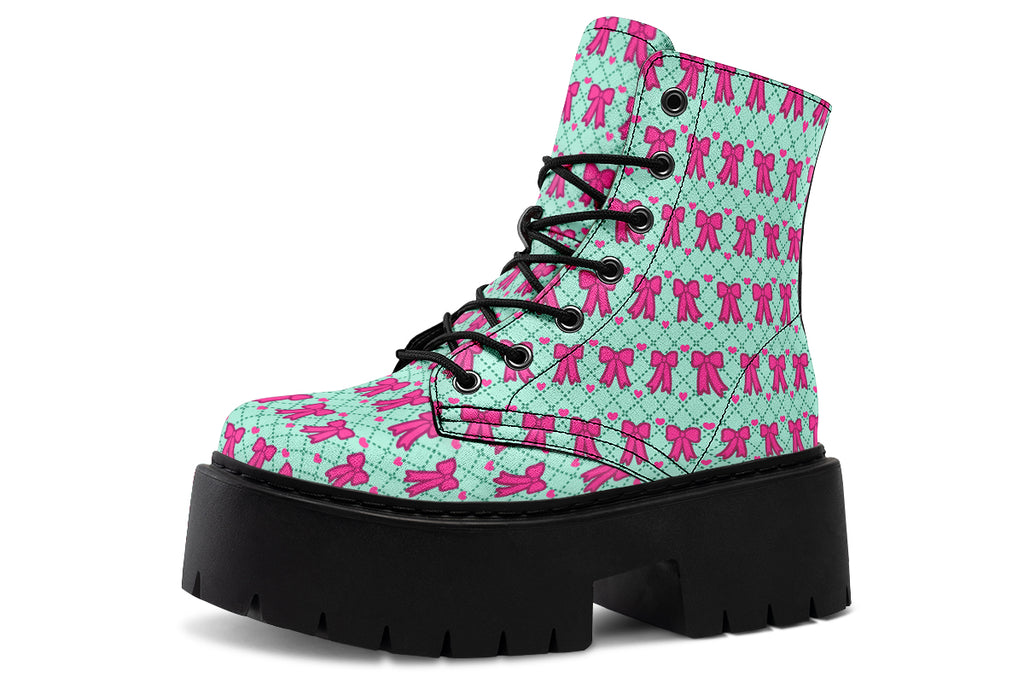 Hot Pink Bows on Mint