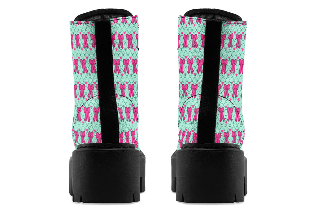 Hot Pink Bows on Mint