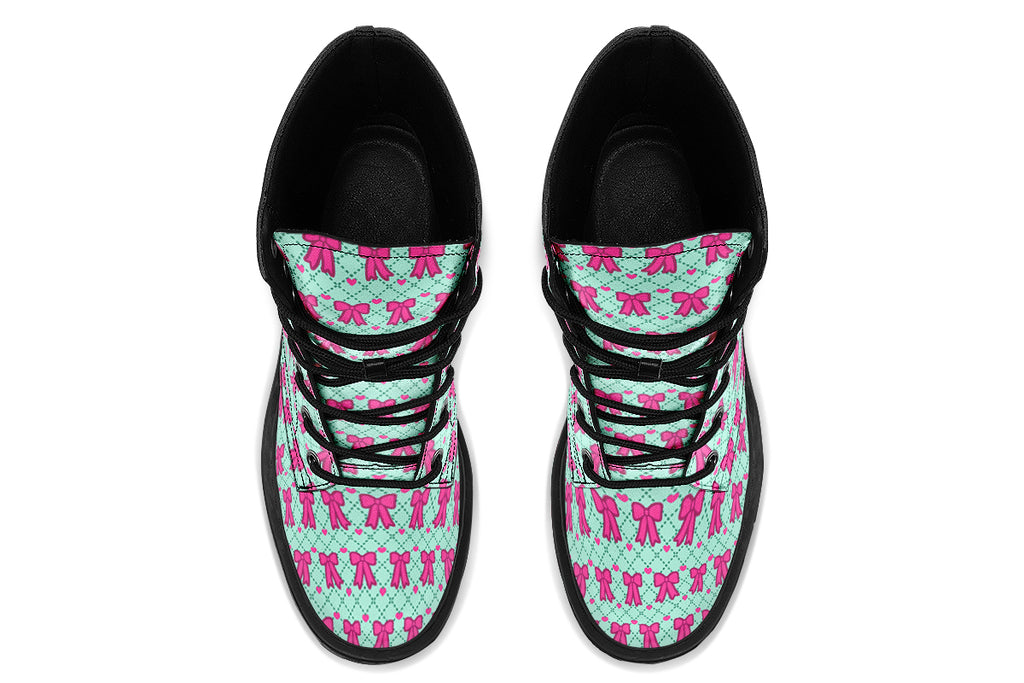 Hot Pink Bows on Mint
