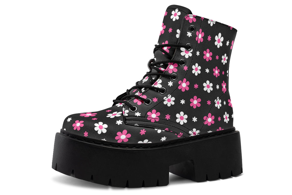 Pink and Black Flowers