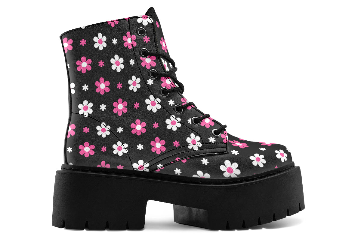 Pink and Black Flowers