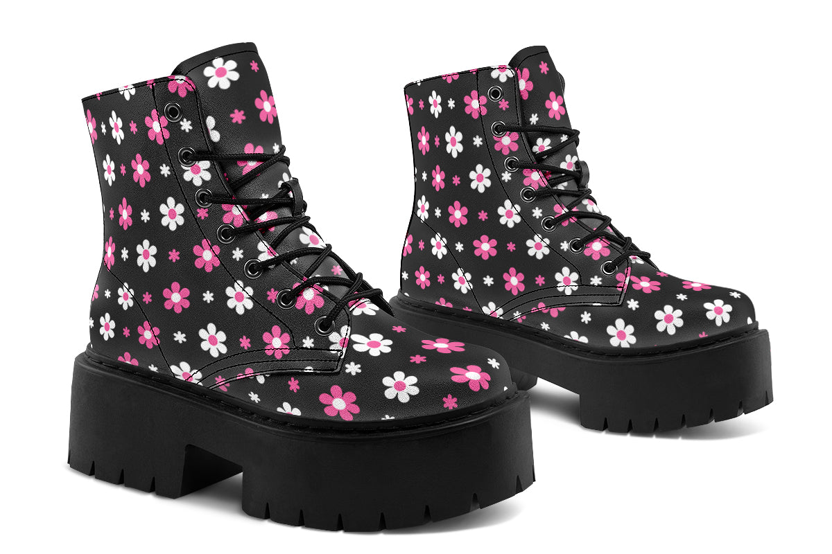 Pink and Black Flowers