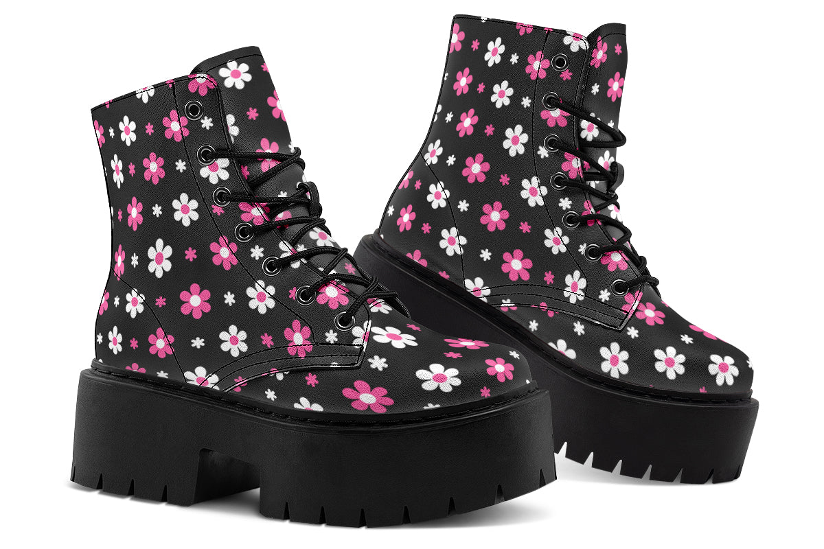 Pink and Black Flowers