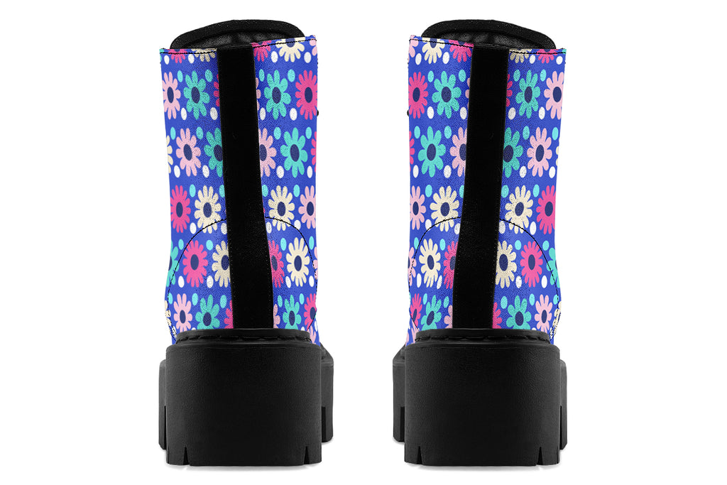 Royal Blue Retro Daisies
