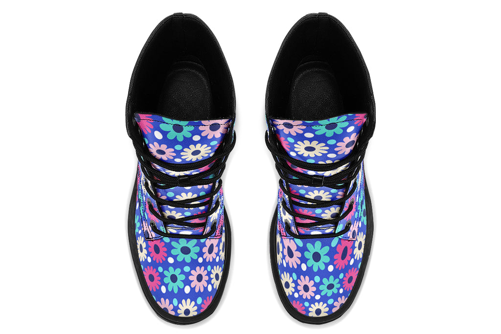 Royal Blue Retro Daisies