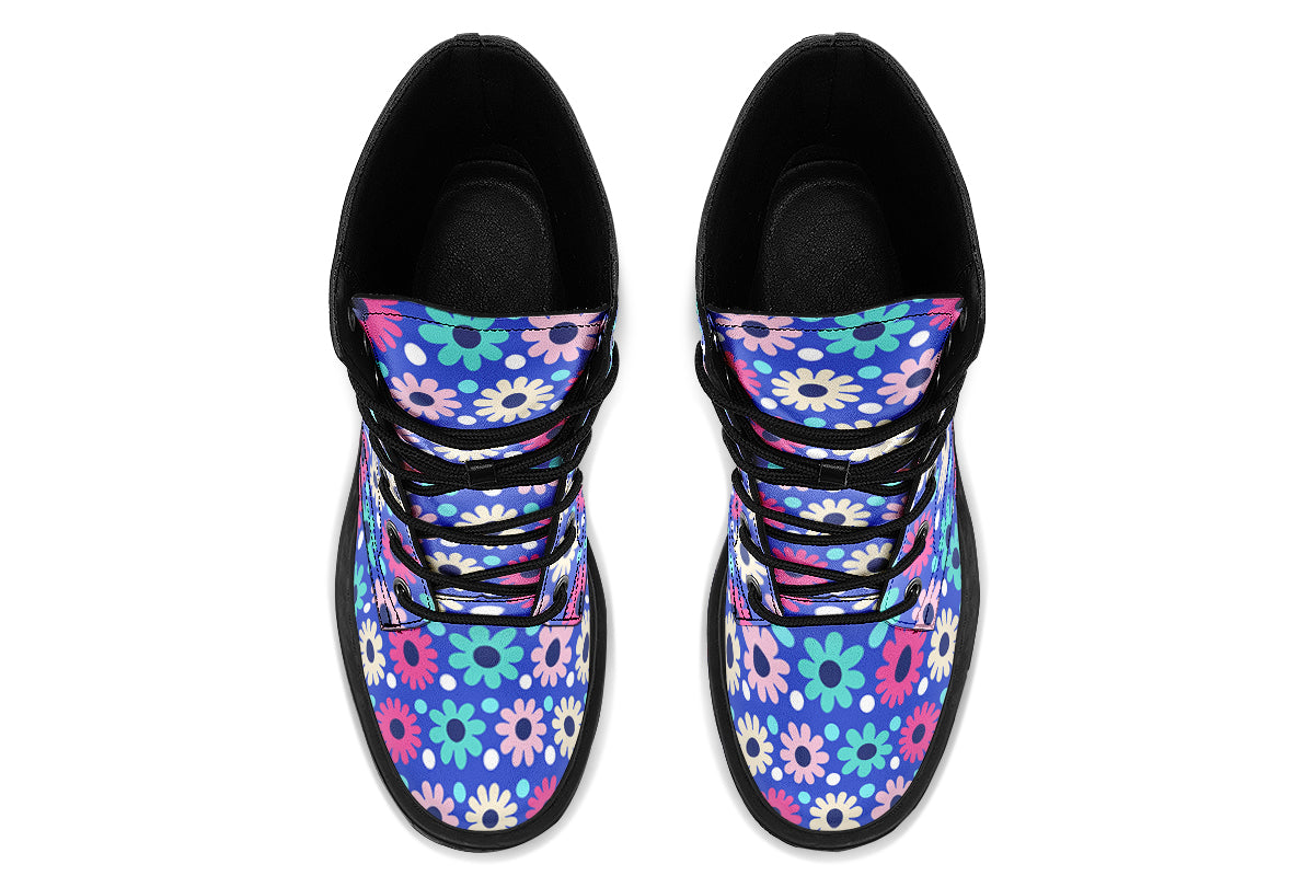 Royal Blue Retro Daisies