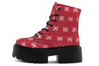 White Bows on Red