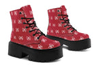 White Bows on Red