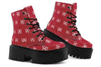 White Bows on Red