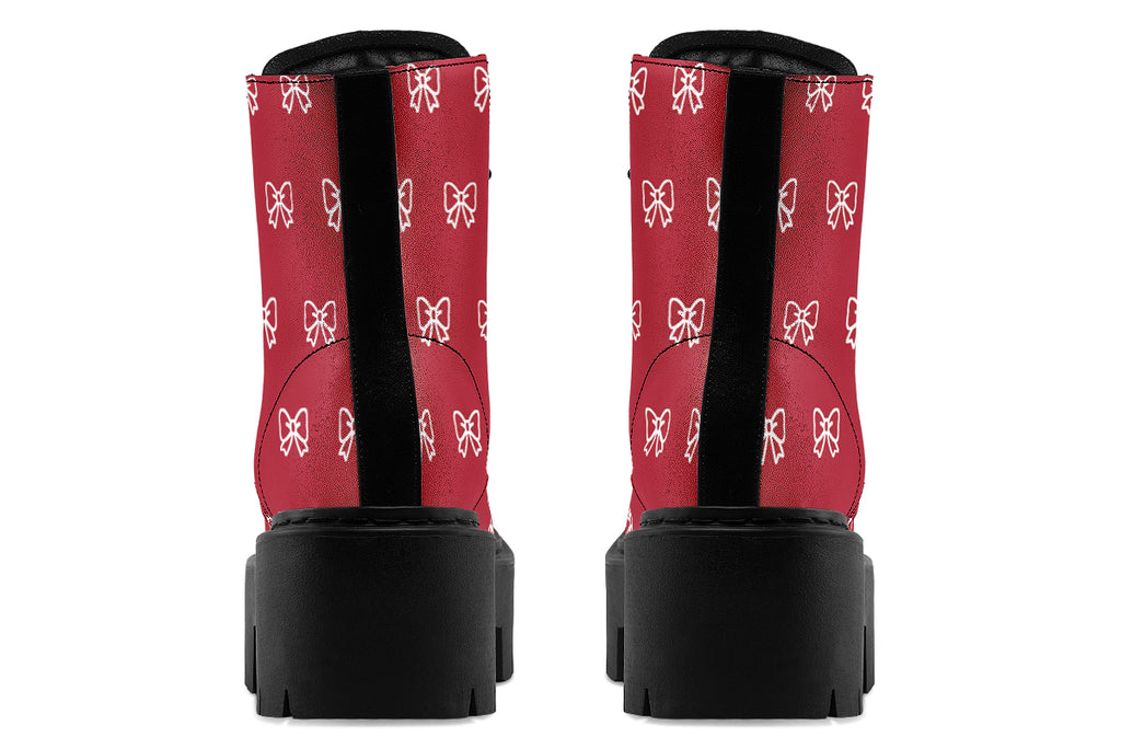 White Bows on Red