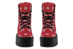 White Bows on Red