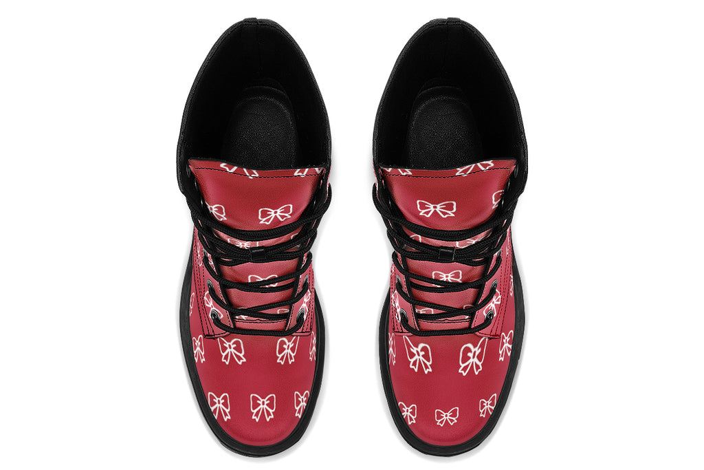 White Bows on Red