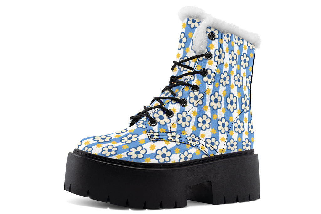 Blue Daisy Stripe
