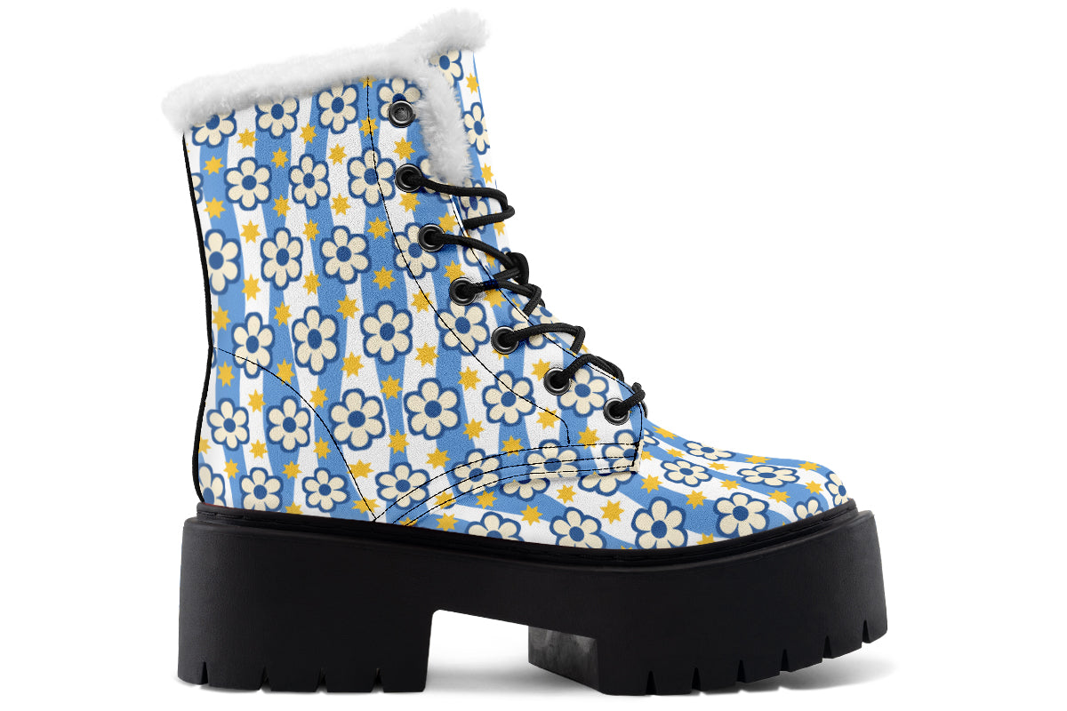 Blue Daisy Stripe