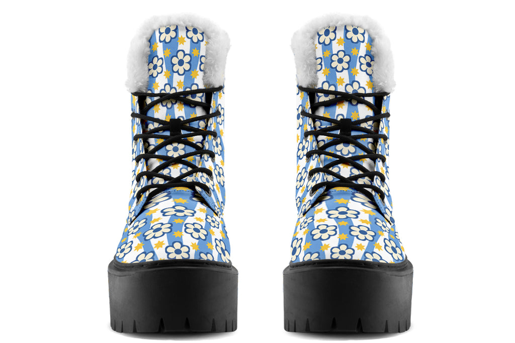 Blue Daisy Stripe