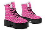 Cream Bows on Hot Pink