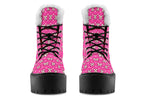 Cream Bows on Hot Pink