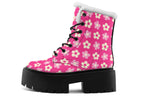 Cream Flowers on Hot Pink