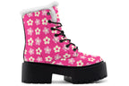 Cream Flowers on Hot Pink
