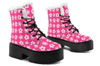 Cream Flowers on Hot Pink