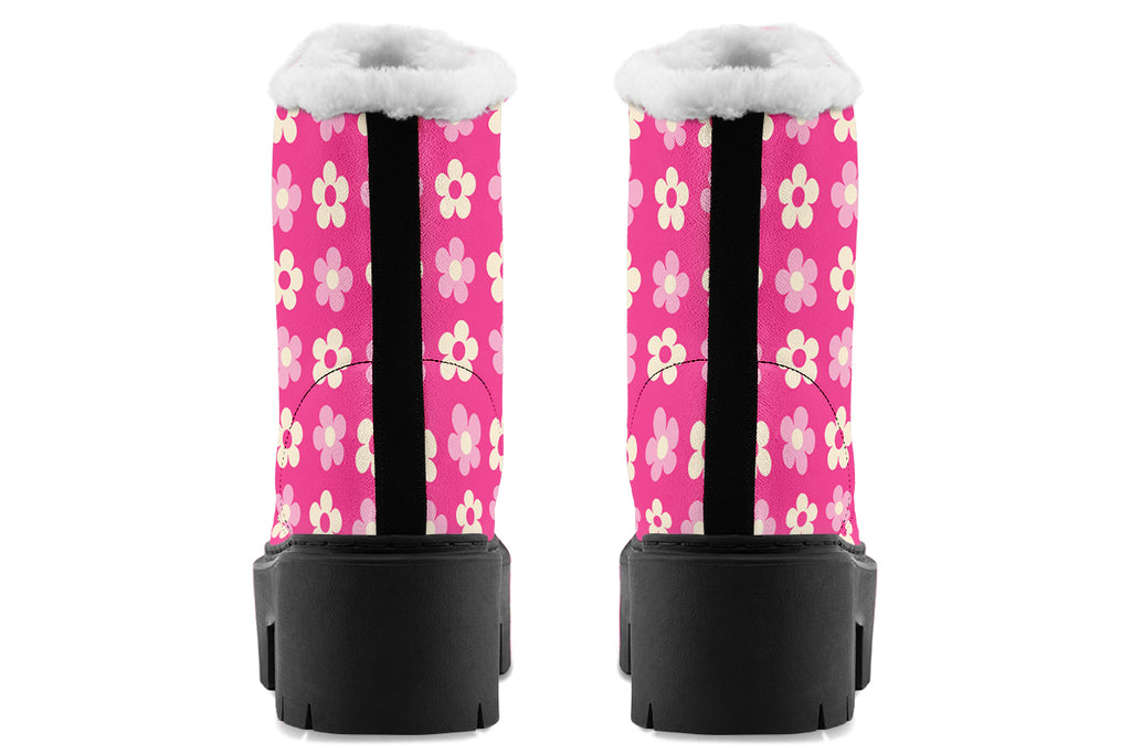 Cream Flowers on Hot Pink