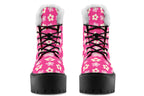Cream Flowers on Hot Pink
