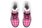 Cream Flowers on Hot Pink