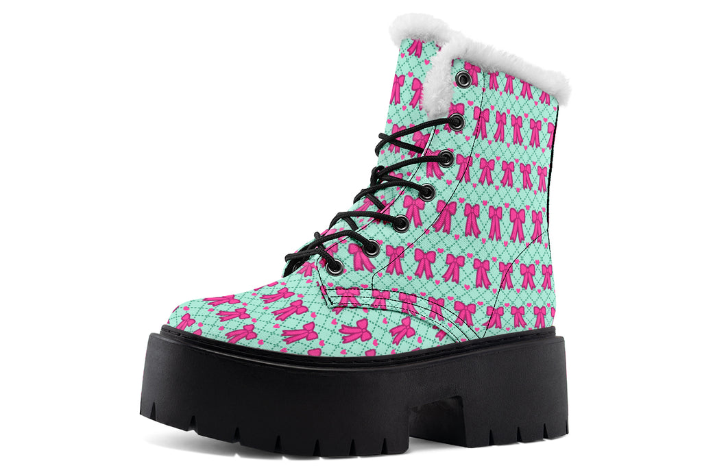 Hot Pink Bows on Mint
