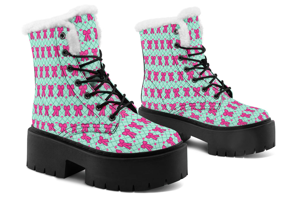 Hot Pink Bows on Mint