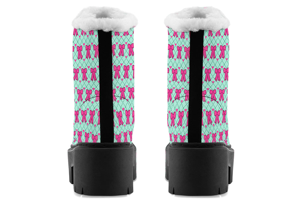 Hot Pink Bows on Mint