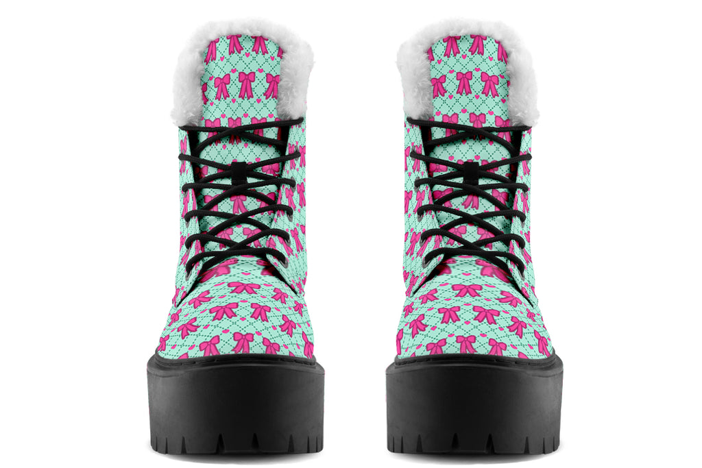 Hot Pink Bows on Mint