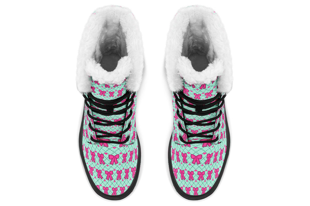 Hot Pink Bows on Mint