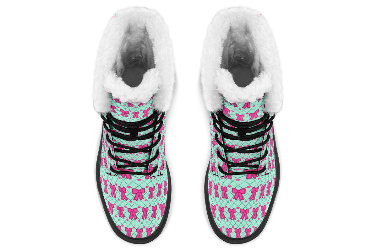 Hot Pink Bows on Mint
