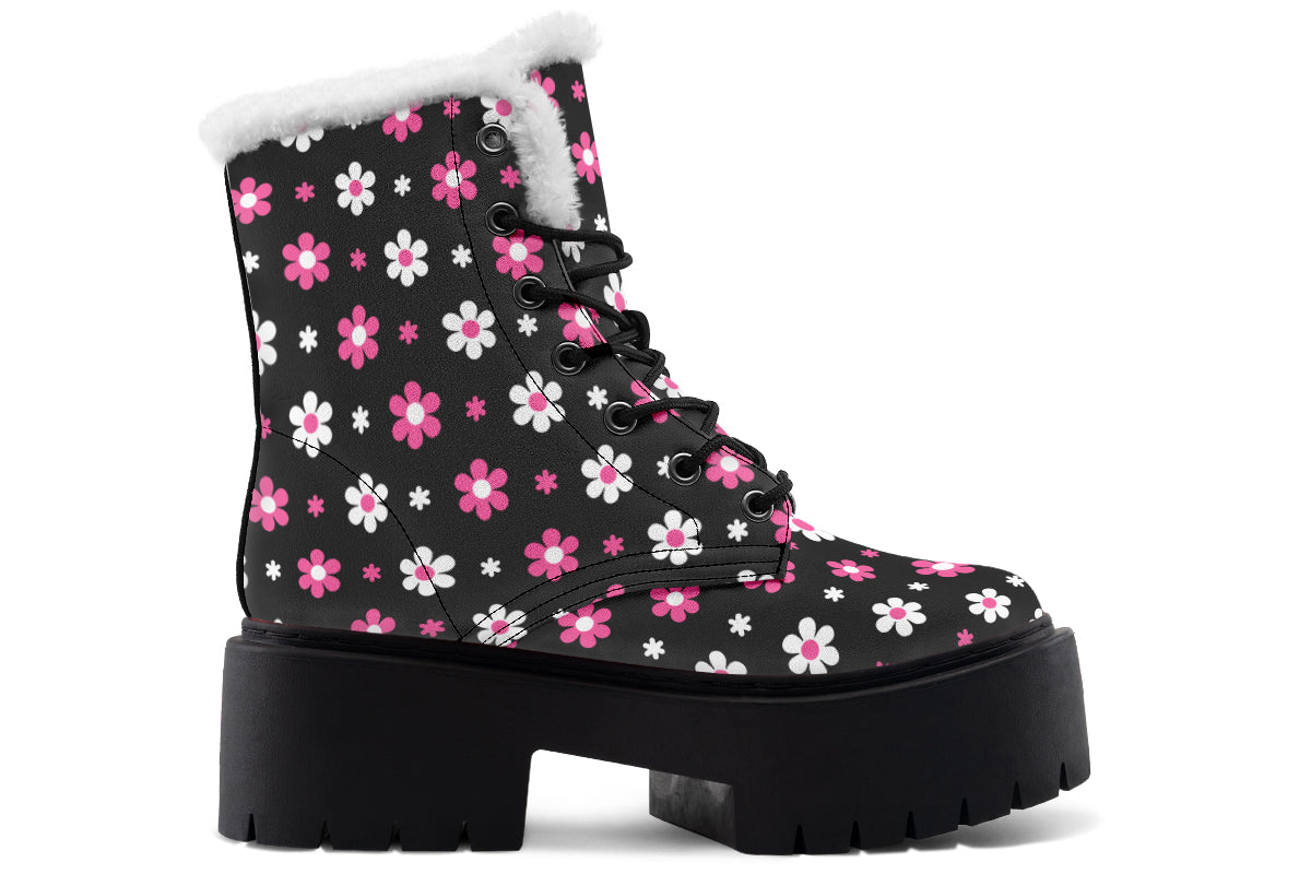 Pink and Black Flowers