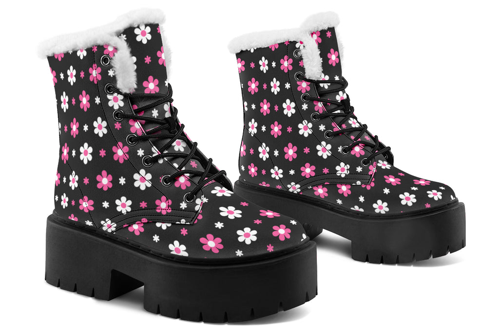 Pink and Black Flowers