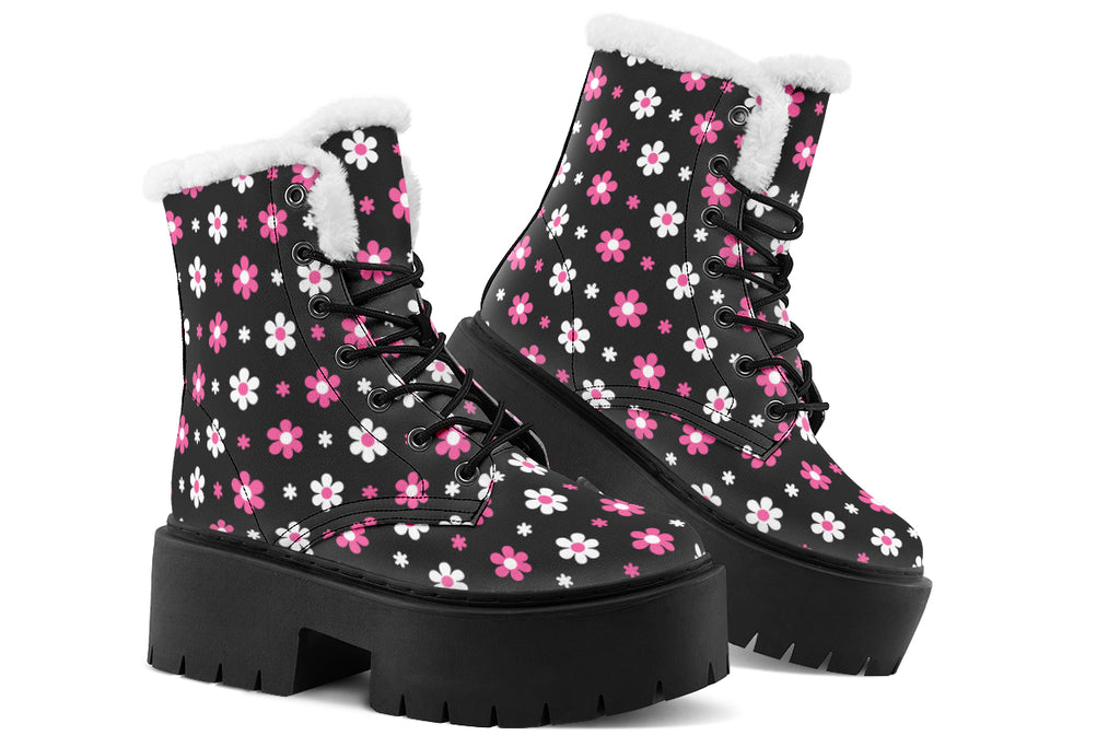 Pink and Black Flowers